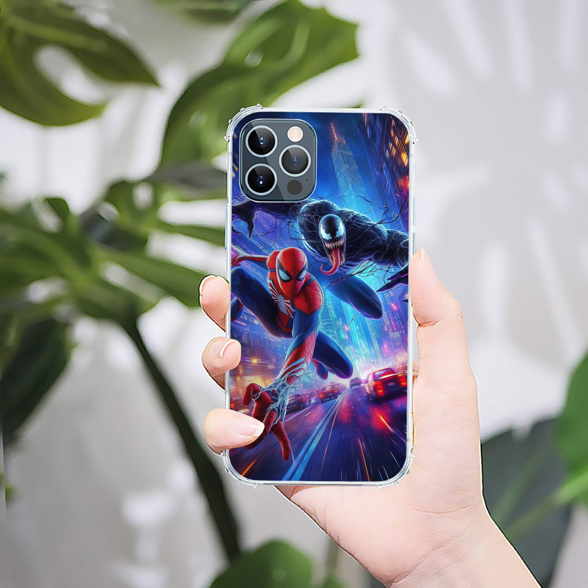 （画像用） Spider Man スパイダーマン 【iPhone 12シリーズ対応】透明スマホケース（クリアソフトケース）
